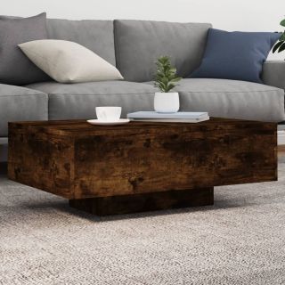 kohvilaud LED-tuledega, suitsutatud tamm, 85 x 55 x 31 cm