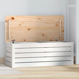 hoiukast, valge, 89 x 36,5 x 33 cm, männipuit
