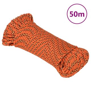 лодочный канат, оранжевый, 3 мм, 50 м, полипропилен