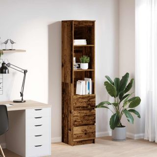 Highboard Old Wood 37,5x35x180 cm Engineered Wood