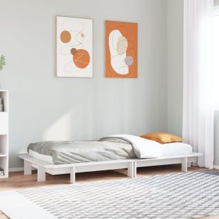 voodiraam ilma madratsita, valge, 90 x 190 cm, männipuit