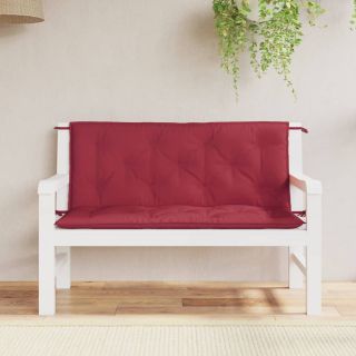 Подушки для сидения садовой скамейки 2 шт., бордовые, 120x50x7 см