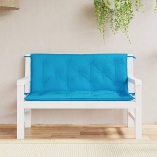 Подушки для сидения садовой скамейки 2 шт., светло-голубые, 120x50x7 см, ткань оксфорд