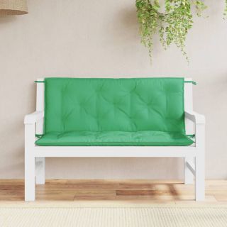Подушки для сидения садовой скамейки 2 шт., зеленые, 120x50x7 см, ткань оксфорд