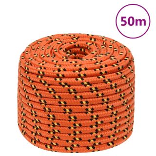 лодочный канат, оранжевый, 12 мм, 50 м, полипропилен
