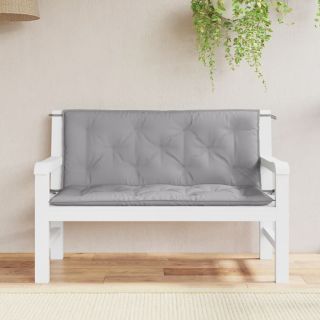 Подушки для сидения садовой скамейки 2 шт., серые, 120x50x7 см, ткань оксфорд