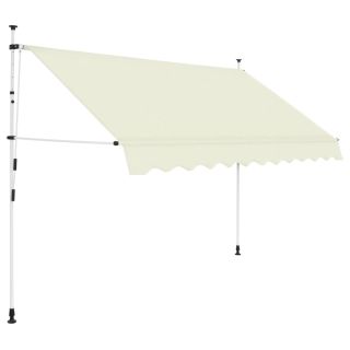 käsitsi sissetõmmatav varikatus, 300 cm, kreemjasvalge