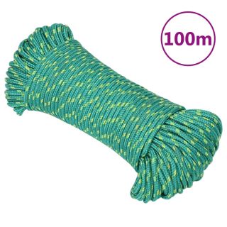 лодочный канат, зеленый, 3 мм, 100 мм, полипропилен