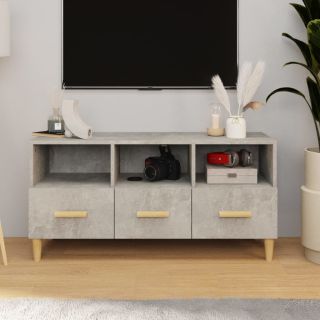 Тумба под телевизор, бетонно-серый, 102x36x50 см, искусственное дерево