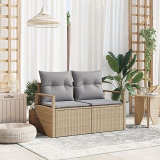 2-kohaline Aia Sohva Padjadega Beež Polü Rattan