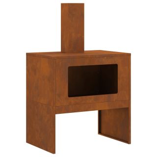 Tulekaev koos korstnaga 60x40x96 cm Ilmastikukindel teras
