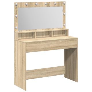 Tualettlaud LED-valgusega Sonoma tamm 100x41x135 cm