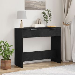 Konsoolilaud Must Teak 90x36x75 cm Sünteetiline Puit
