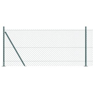 Kettide Piirdeaed 7 Flange Postiga 0.8x10 m Galvaniseeritud Teras