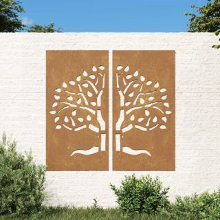 aia seinakaunistus, 2 osa, 105x55 cm, Corteni teras, puu disain