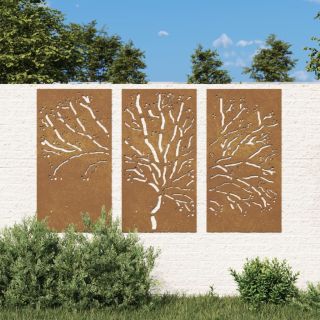 aia seinakaunistus, 3 osa, 105x55 cm, Corteni teras, puu disain