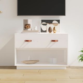 telerikapp, valge, 90 x 40 x 60 cm, männipuit