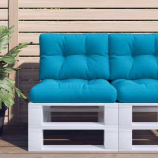 Подушка на сиденье из европоддона, светло-голубая, 50 x 40 x 12 см, ткань