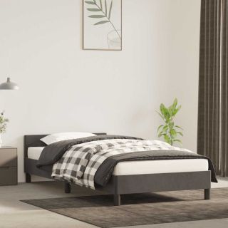 Voodiraam ilma Madratsita helehall, 90x190 cm samet