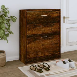 Тумба для обуви, копченый дуб, 63 x 24 x 81 см, искусственное дерево