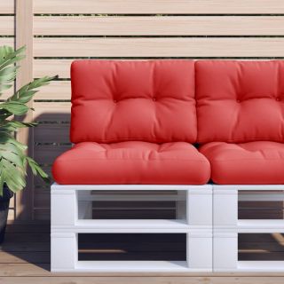 Подушка для сиденья из европоддона, красная, 60x40x12 см, ткань