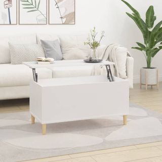 журнальный столик, белый, 90 x 44,5 x 45 см, искусственное дерево