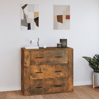puhvetkapp, suitsutatud tamm, 80 x 33 x 70 cm, tehispuit