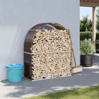 Подставка для дров, коричневая, 120 x 45 x 140 см, оцинкованная сталь