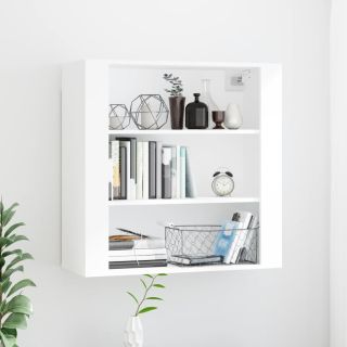настенный шкаф, белый, 80 x 33 x 80 см, искусственное дерево