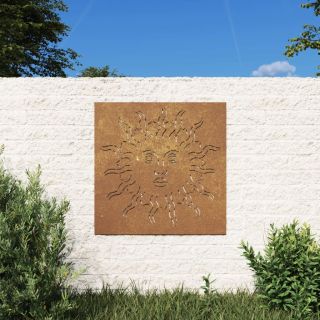 aia seinakaunistus, 55 x 55 cm, Corteni teras, päikese disain
