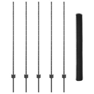 Aiapostid 10 tk U-kanal Hall 140 cm Teras,Kuusnurga aed Hall 1.4x10 m Teras