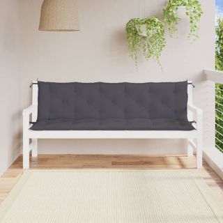 Подушки для сидения садовой скамейки 2 шт., антрацит, 180x50x7 см, ткань оксфорд