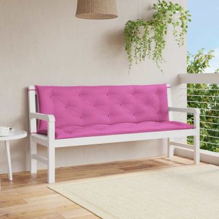 Подушки для сидения садовой скамейки 2 шт., розовые, 150 x 50 x 7 см, ткань