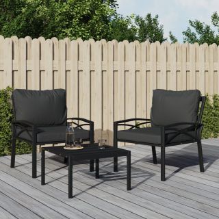 aiatoolid hallide patjadega, 2 tk, 68 x 76 x 79 cm, teras
