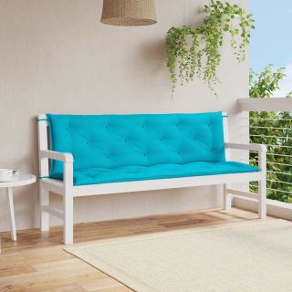 Подушки для сидения садовой скамейки 2 шт., бирюзовые, 150x50x7 см, ткань