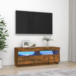 telerialus LED-tuledega, suitsutatud tamm, 100 x 35 x 40 cm