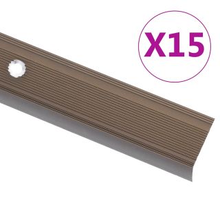 trepikaitsmed L-kujulised 15 tk, alumiinium, 90 cm, pruun