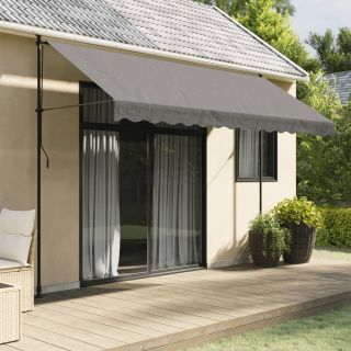 sissetõmmatav varikatus antratsiithall, 350x150cm, kangas/teras