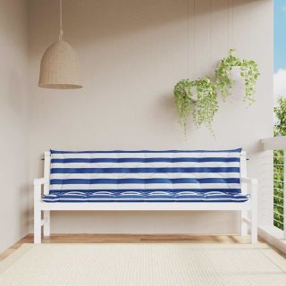 aiapingi istmepadjad 2 tk, sinise/valge triibuline, 200x50x7 cm