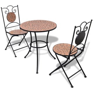 3-kohaline bistrookomplekt, keraamilised plaadid, terrakota