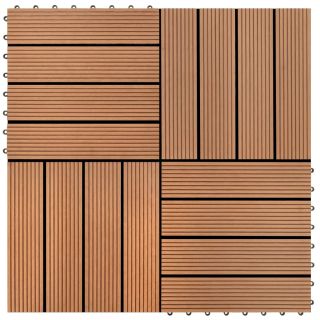 terrassiplaadid 22 tk, 30 x 30 cm, 2 m², WPC, pruun