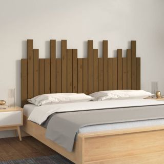 Изголовье кровати, крепление к стене, медово-коричневый цвет, 146,5x3x80 см, сосна