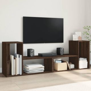 Тумбы под ТВ 2 шт., коричневый дуб, 75x30x50 см, искусственное дерево