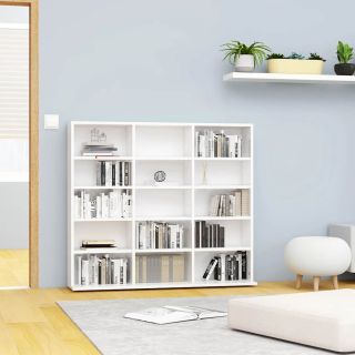 CD-kapp, kõrgläikega, valge, 100x23x89,5 cm, tehispuit
