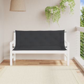 Подушки для сидения садовой скамейки 2 шт., черные, 150x50x7 см, ткань оксфорд