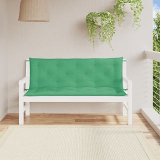 Подушки для сидения садовой скамейки 2 шт., зеленые, 150x50x7 см, ткань оксфорд