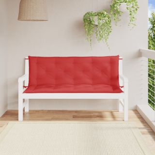 Подушки для сидения садовой скамейки 2 шт., красные, 150x50x7 см, ткань оксфорд