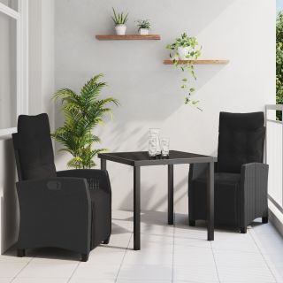 3 Tükki Aia Kuulituskomplekt Must Polü Rattan