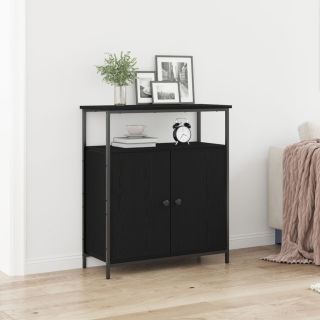Seinale Paigaldatav Kapp Must Tamme 69,5x34x90 cm Töödeldud Puit
