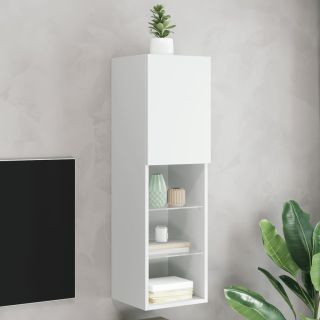 LED-tuledega telerikapp, valge, 30,5 x 30 x 102 cm